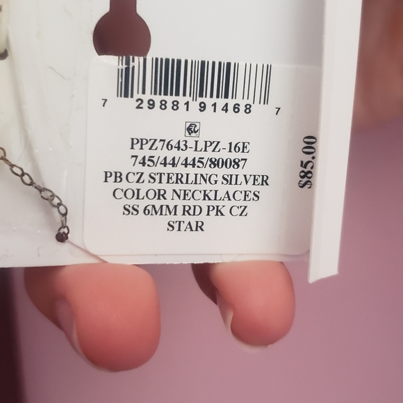 NWT Giani Bernini Pink and Silver Star Pendant Necklace - Picture 4 of 5